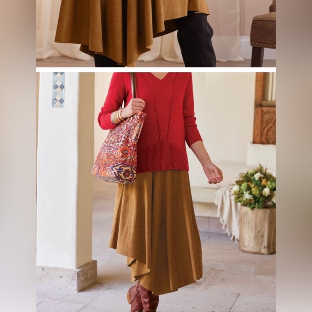 Beautiful faux suede, Soft Surroundings, new skirt